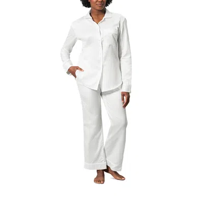 Matouk Nocturne Egyptian Cotton Pajama Set In White