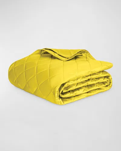 Matouk Nocturne King Quilt In Yellow