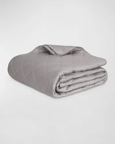 Matouk Nocturne King Quilt In Gray