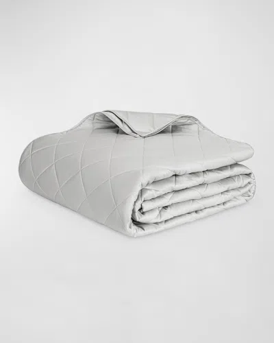 Matouk Nocturne King Quilt In Silver