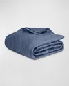 Matouk Nocturne King Quilt In Steel Blue