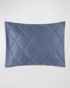 Matouk Nocturne Quilt Boudoir Sham In Steel Blue
