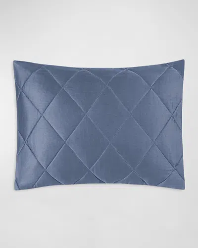 Matouk Nocturne Quilt Boudoir Sham In Steel Blue