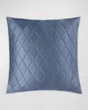 Matouk Nocturne Quilt Euro Sham In Steel Blue