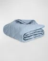 Matouk Nocturne Sateen Quilt, Full/queen In Hazy Blue