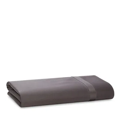 Matouk Nocturne Sateen Flat Sheet, Full/queen In Charcoal