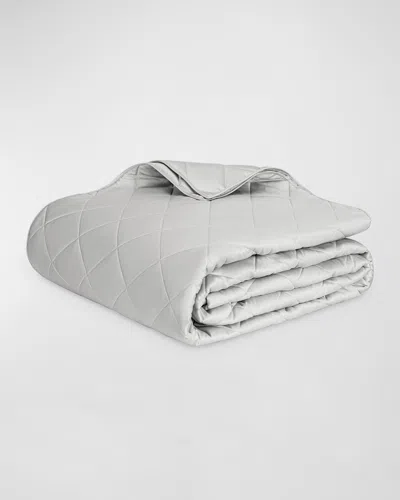 Matouk Nocturne Twin Quilt In Silver