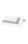 Matouk Ophelia 520 Thread Count Cotton Percale Flat Sheet In Indigo