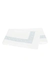 Matouk Ophelia 520 Thread Count Cotton Percale Flat Sheet In Light Blue