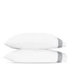 Matouk Ophelia Percale Pillowcase Pair, Standard In Indigo
