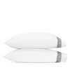 Matouk Ophelia Percale Pillowcase Pair, Standard In Mocha