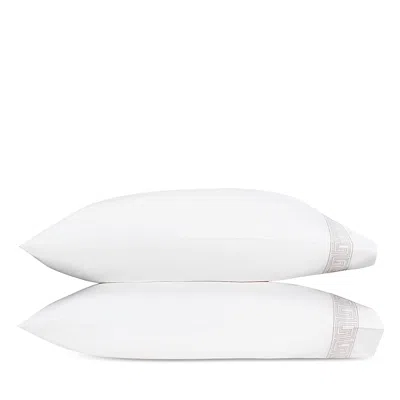 Matouk Ophelia Percale Pillowcase Pair, Standard In White