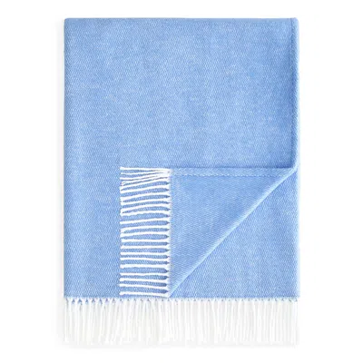 Matouk Pezzo Fringe Throw Blanket In Blue