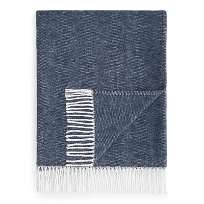 Matouk Pezzo Fringe Throw Blanket In Blue
