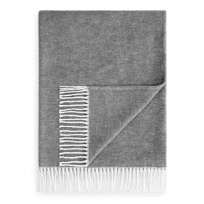 Matouk Pezzo Fringe Throw Blanket In Gray