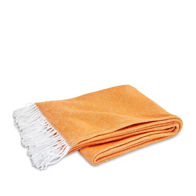 Matouk Pezzo Fringe Throw Blanket In Orange