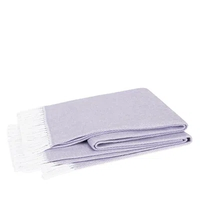 Matouk Pezzo Fringe Throw Blanket In Purple