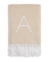 Matouk Monogrammed Pezzo Throw In Champagne A