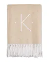 Matouk Monogrammed Pezzo Throw In Champagne K