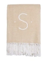 Matouk Monogrammed Pezzo Throw In Champagne S