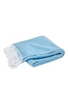 Matouk Pezzo Throw Blanket In Cerulean