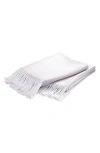 Matouk Pezzo Throw Blanket In Silver