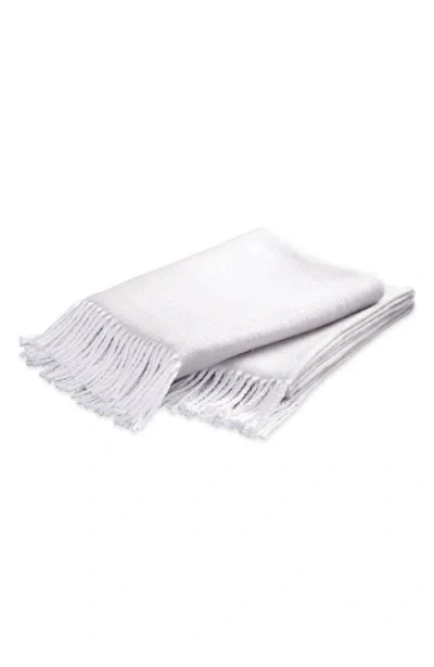 Matouk Pezzo Throw Blanket In Silver