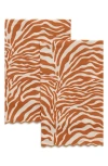 Matouk Regine Set Of 2 Guest Towels In Brown