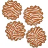 Matouk Regine Set Of 4 Linen Zebra Stripe Linen Cocktail Napkins In Brown