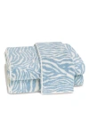 Matouk Regine Zebra Stripe Cotton & Linen Bath Towel In Blue