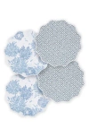 Matouk Reversible Quilted Placemat In Chrysanthemum/indigo