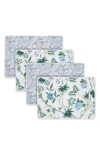 Matouk Reversible Quilted Placemats In Palmyra Emerald/hazy Blue