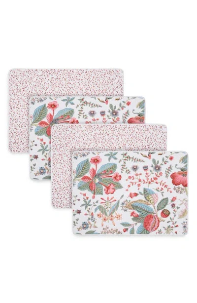 Matouk Reversible Quilted Placemats In Pomegranate Pink/redberry