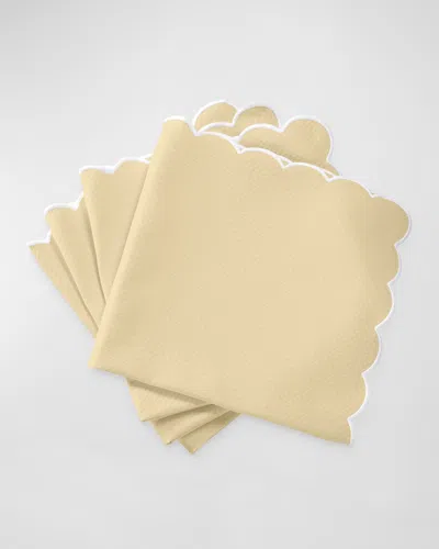 Matouk Savannah Gardens Napkins, Set Of 4 In Butter