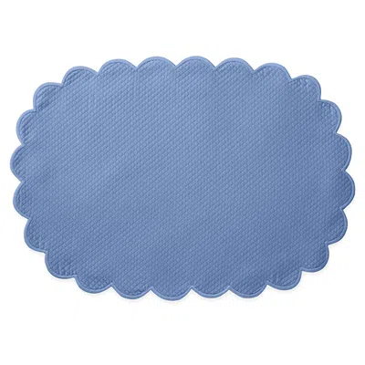 Matouk Savannah Gardens Placemat 13 X 19 Oval, Set Of 4 In Azure/azure