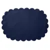 Matouk Savannah Gardens Placemat 13 X 19 Oval, Set Of 4 In Navy/navy