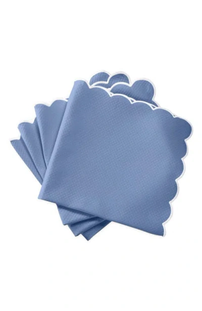 Matouk Savannah Gardens Set Of 4 Napkins In Blue