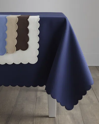 Matouk Savannah Tablecloth, 120" Round In Blue
