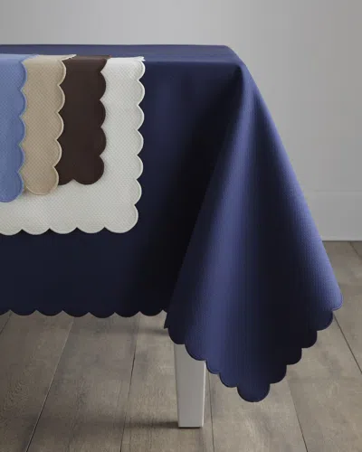 Matouk Savannah Tablecloth, 120" Round In Silver