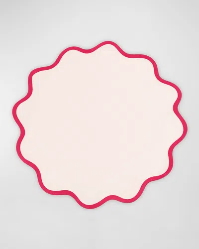 Matouk Scallop Edge Circle Placemat In Pink/azalea