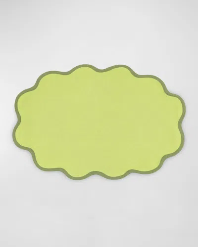 Matouk Scallop Edge Oval Placemat, Set Of 4 In Green