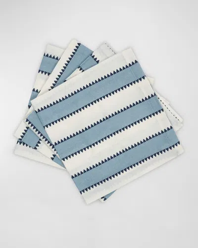 Matouk Schumacher Apollo Stripe Napkins, Set Of 4 In Blue