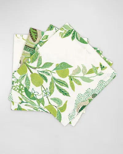 Matouk Schumacher Citrus Garden Napkins, Set Of 4 In Green