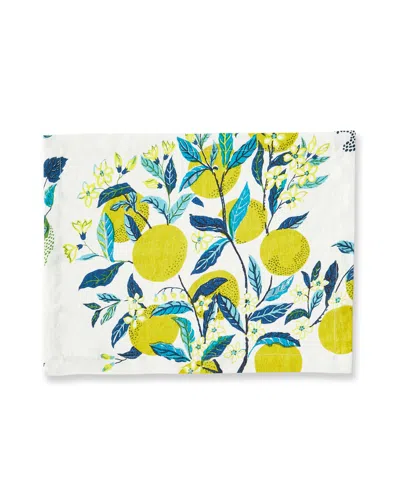 Matouk Schumacher Citrus Garden Placemats, Set Of 4 In Blue