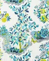 Matouk Schumacher Citrus Garden Round Tablecloth, 90" In Blue