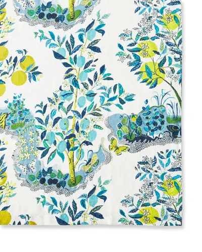 Matouk Schumacher Citrus Garden Tablecloth, 70" X 144" In Pool