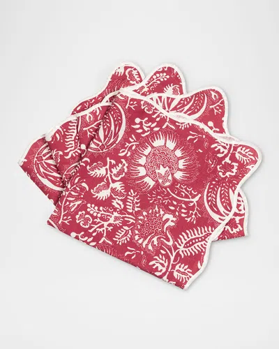 Matouk Schumacher Granada Napkins, Set Of 4 In Scarlet