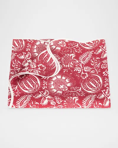 Matouk Schumacher Granada Tablecloth, 70" X 108" In Scarlet
