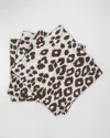 Matouk Schumacher Iconic Leopard Napkins, Set Of 4 In Cinder