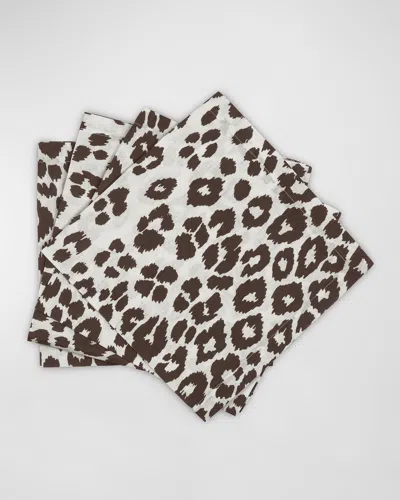 Matouk Schumacher Iconic Leopard Napkins, Set Of 4 In Brown